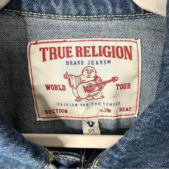 True Religion Jacket Women’s Small Jesse Medium Dreamy Wash Denim Trucker NWT - Picture 5 of 10